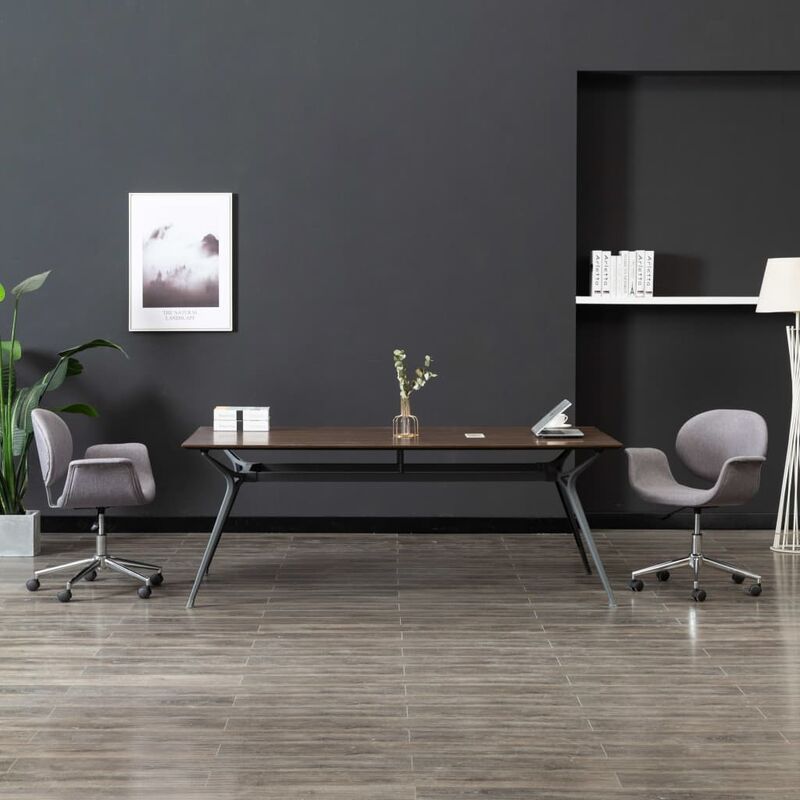 

Sillas de comedor giratorias 2 unidades tela gris