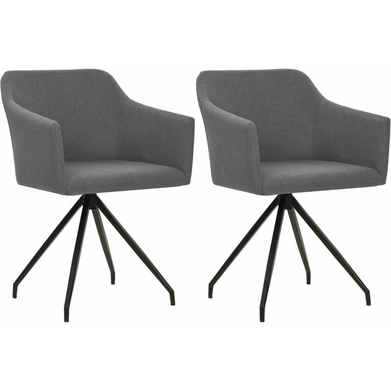 

Happyshopping - Sillas de comedor giratorias 2 unidades tela gris claro