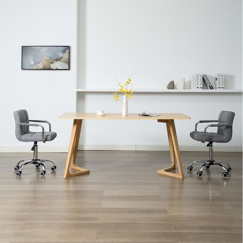 

Sillas de comedor giratorias 2 unidades tela gris claro