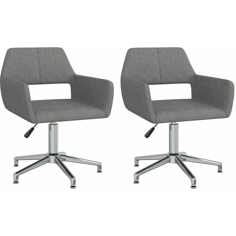 

Sillas de comedor giratorias 2 unidades tela gris claro