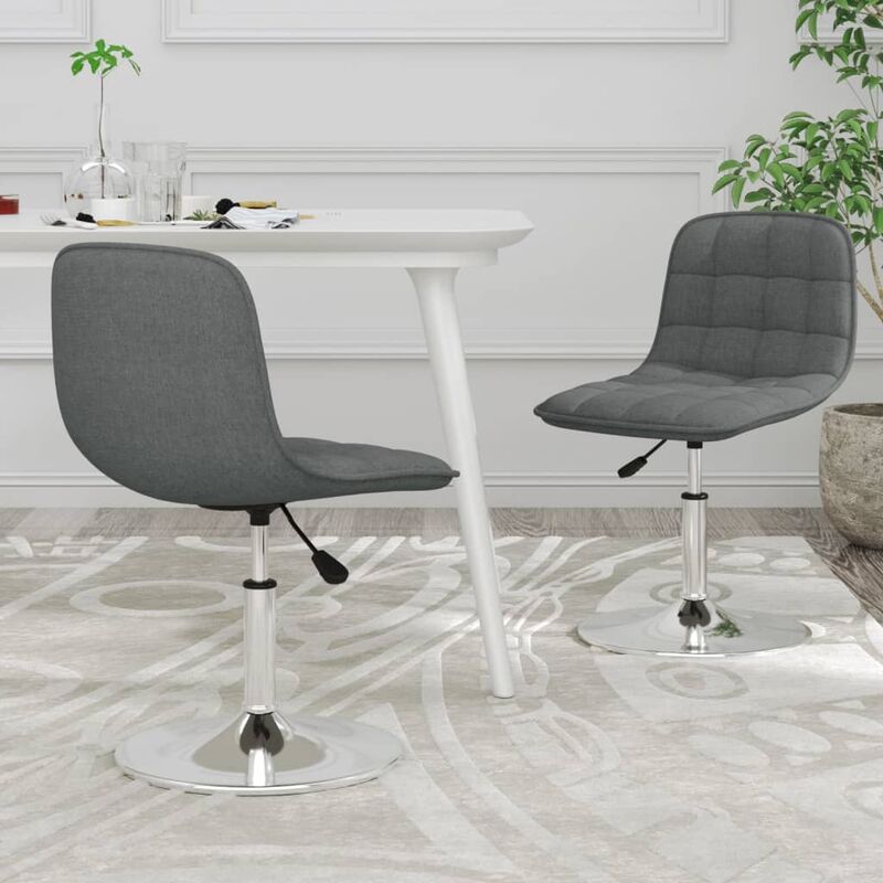 

Sillas de comedor giratorias 2 unidades tela gris claro