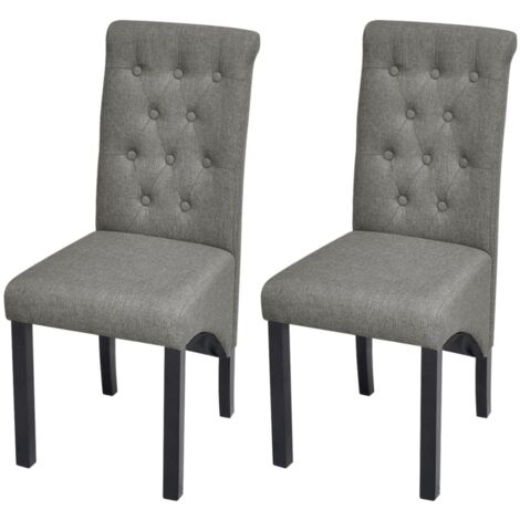 Sillas de comedor giratorias 2 unidades tela gris claro