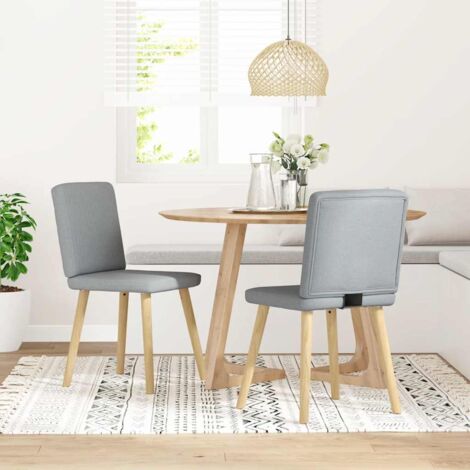 Sillas de comedor giratorias 2 unidades tela gris claro vidaXL