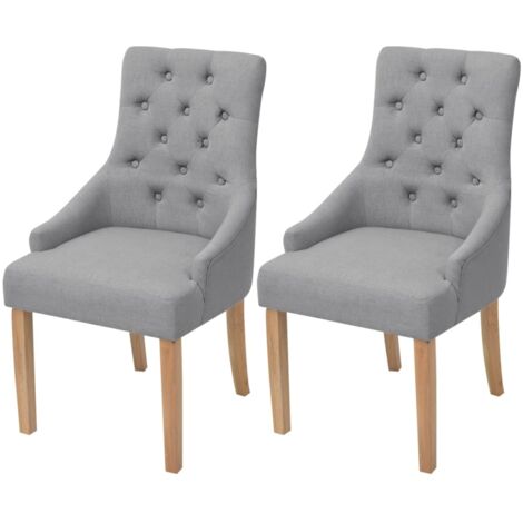Sillas de comedor giratorias 2 unidades tela gris claro vidaXL