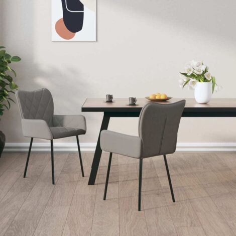 Sillas de comedor giratorias 2 unidades tela gris claro vidaXL