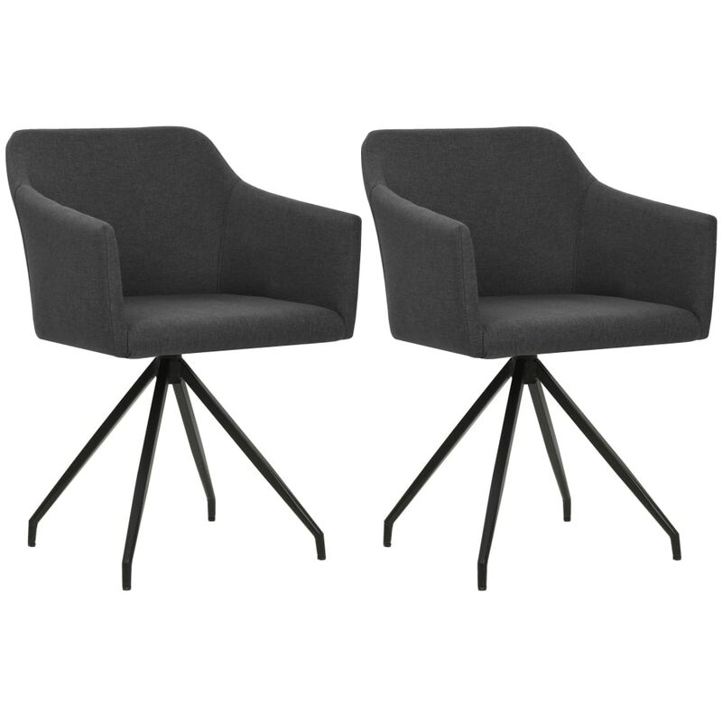 

Happyshopping - Sillas de comedor giratorias 2 unidades tela gris oscuro