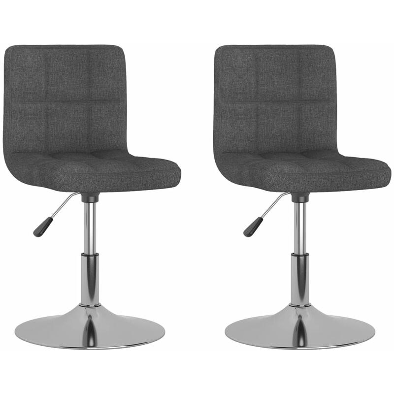 

Sillas de comedor giratorias 2 unidades tela gris oscuro