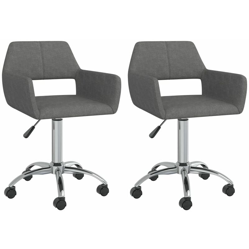 

Sillas de comedor giratorias 2 unidades tela gris oscuro