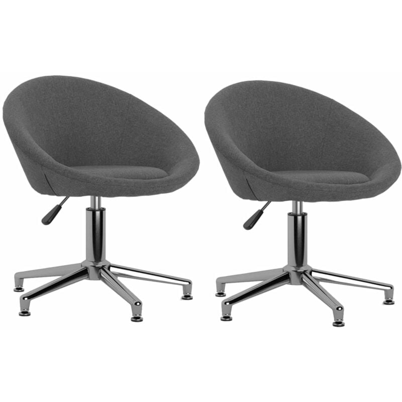 

Sillas de comedor giratorias 2 unidades tela gris oscuro