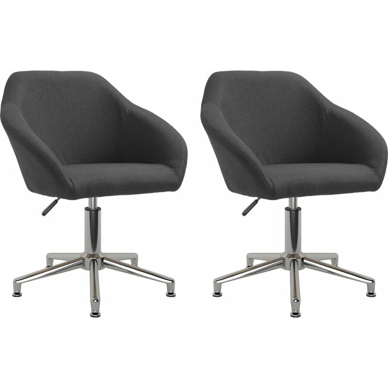 

Sillas de comedor giratorias 2 unidades tela gris oscuro