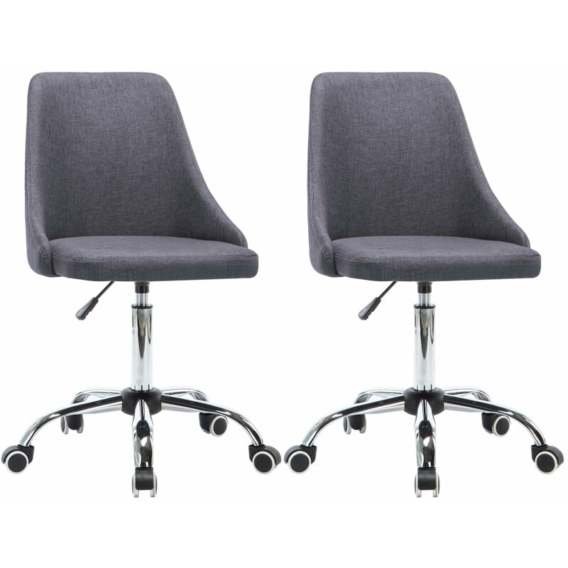 

vidaXL Sillas de Comedor Giratorias de Tela 2 Unidades Gris Oscuro - Gris