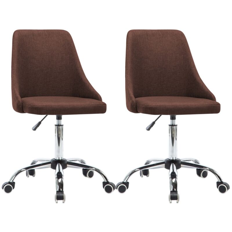 

vidaXL Sillas de Comedor Giratorias de Tela 2 Unidades Marrón - Marrón