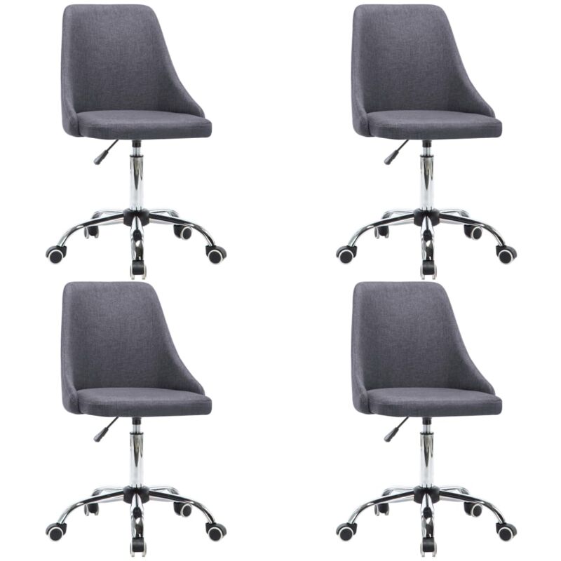 

vidaXL Sillas de Comedor Giratorias de Tela 4 Unidades Gris Oscuro - Gris