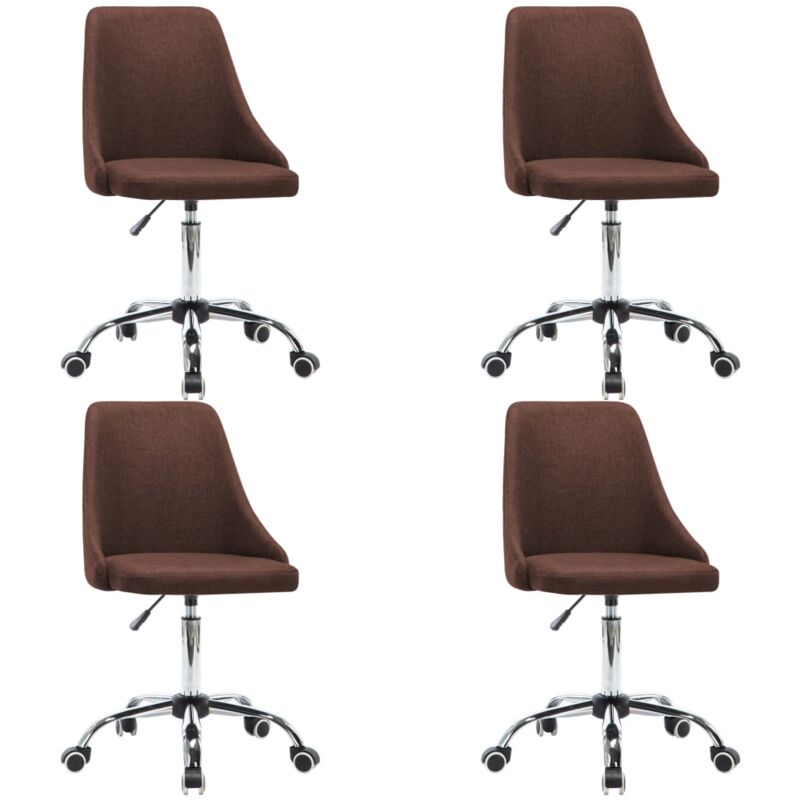 

vidaXL Sillas de Comedor Giratorias de Tela 4 Unidades Marrón - Marrón