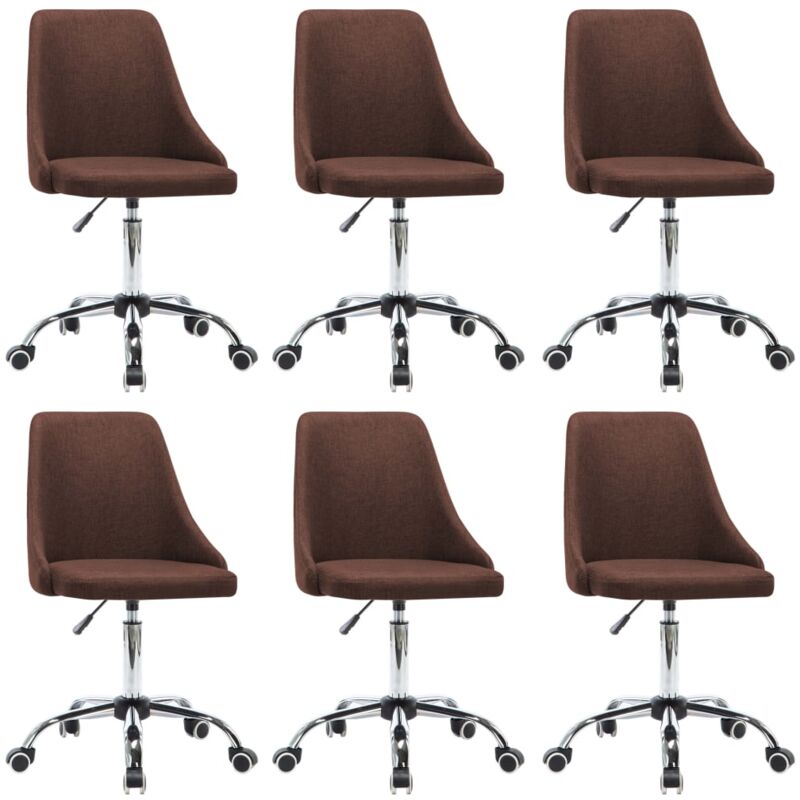 

vidaXL Sillas de Comedor Giratorias de Tela 6 Unidades Marrón - Marrón