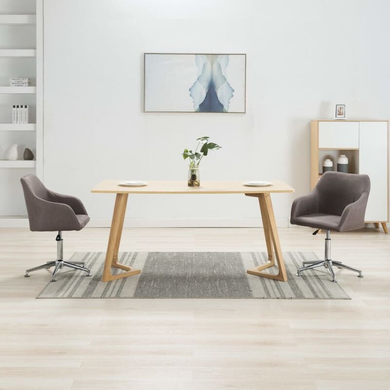 

Sillas de comedor giratorias 2 unidades tela gris taupe