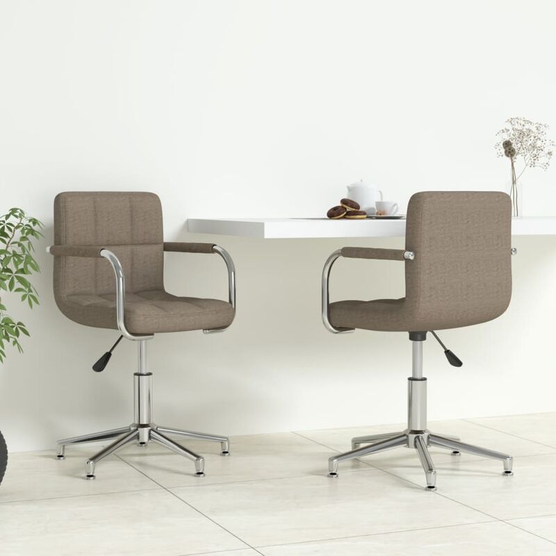 

Sillas de comedor giratorias 2 unidades tela gris taupe