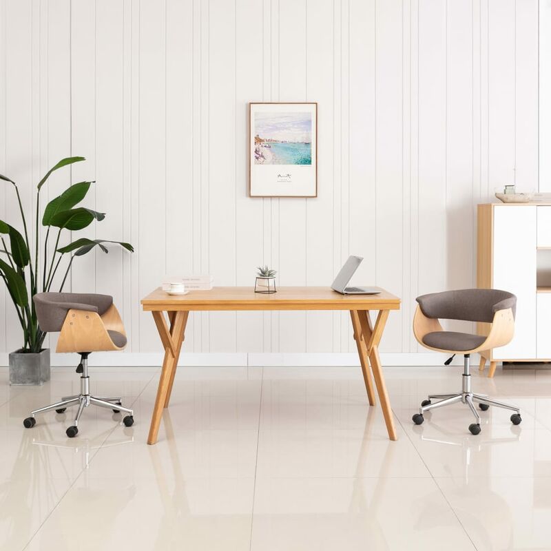 

Sillas de comedor giratorias 2 unidades tela gris taupe