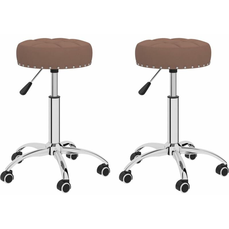 

Sillas de comedor giratorias 2 unidades tela marrón