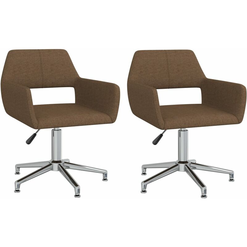 

Sillas de comedor giratorias 2 unidades tela marrón