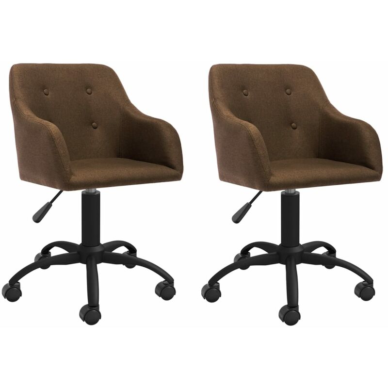 

Sillas de comedor giratorias 2 unidades tela marrón