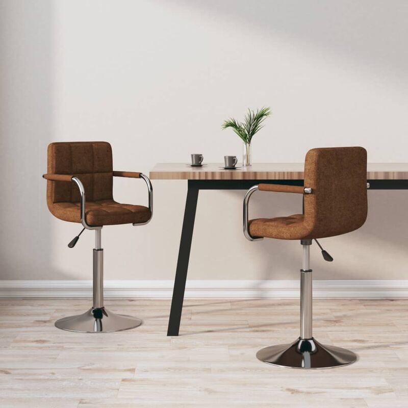 

Sillas de comedor giratorias 2 unidades tela marrón