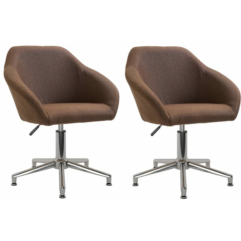 

Sillas de comedor giratorias 2 unidades tela marrón