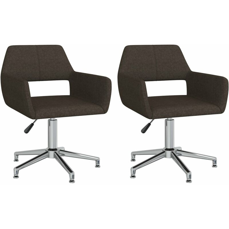 

Sillas de comedor giratorias 2 unidades tela marrón oscuro