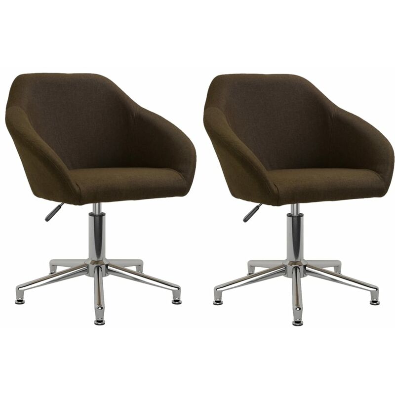 

Sillas de comedor giratorias 2 unidades tela marrón oscuro
