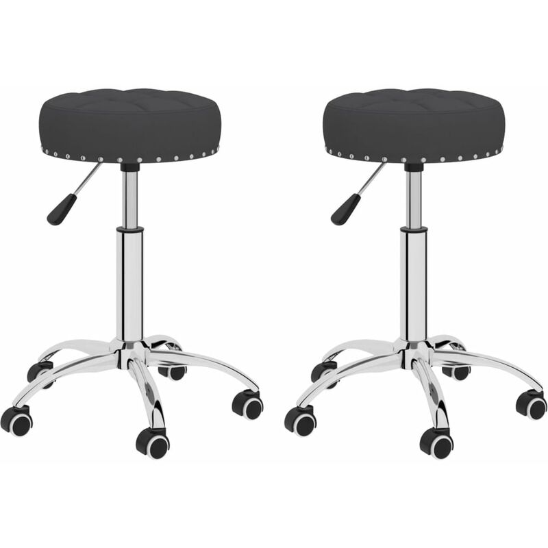

Sillas de comedor giratorias 2 unidades tela negra