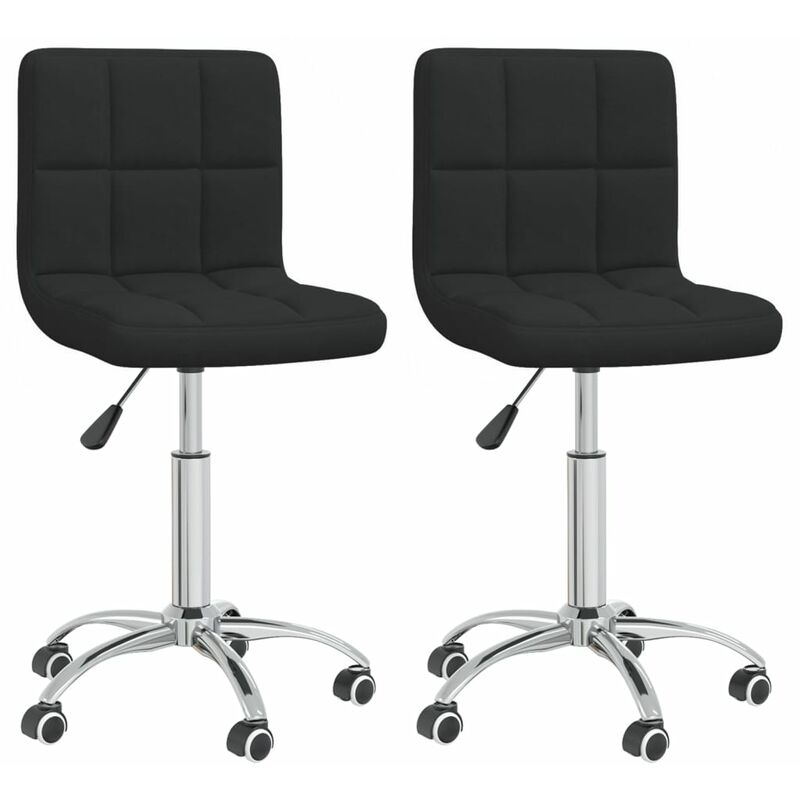 

Sillas de comedor giratorias 2 unidades tela negro