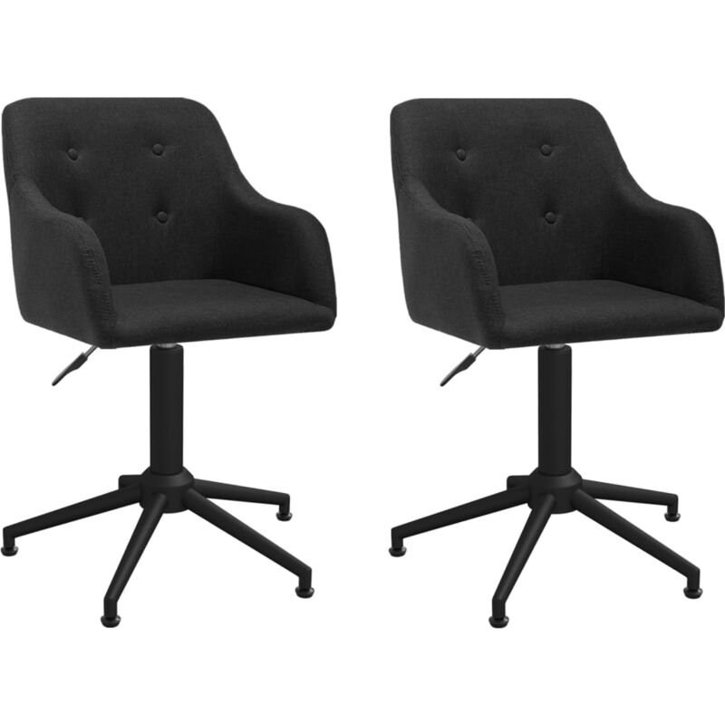 

Sillas de comedor giratorias 2 unidades tela negro