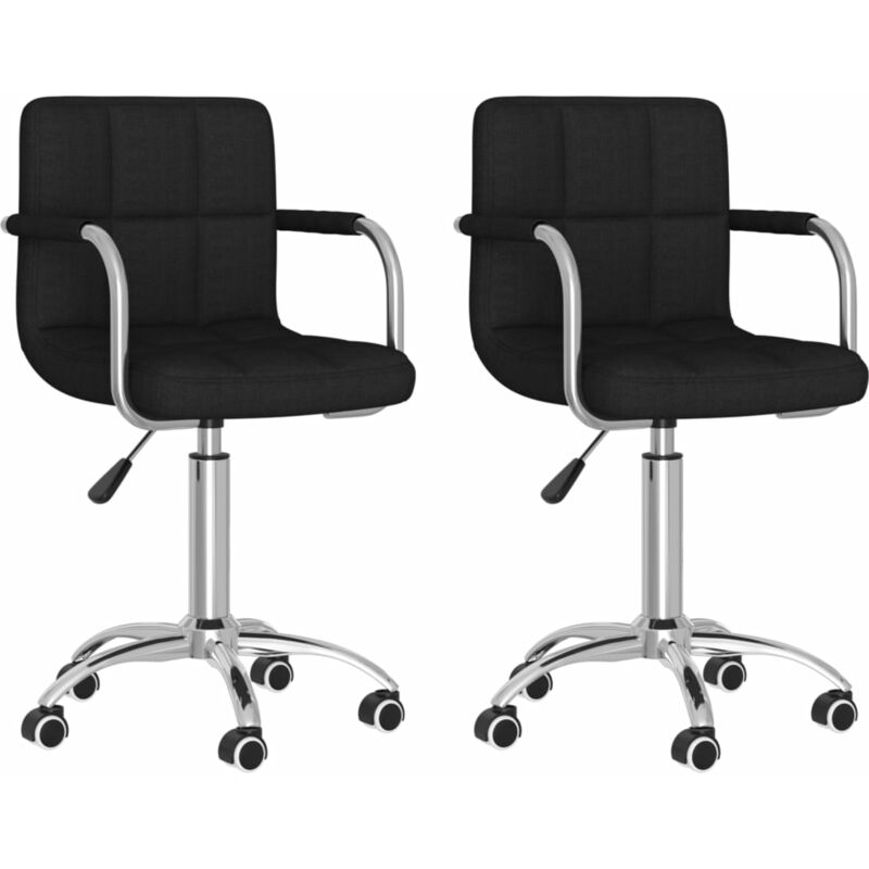 

Sillas de comedor giratorias 2 unidades tela negro