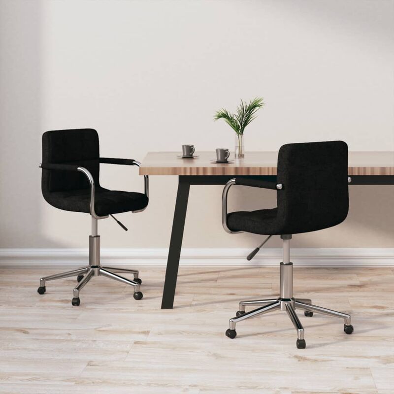 

Sillas de comedor giratorias 2 unidades tela negro