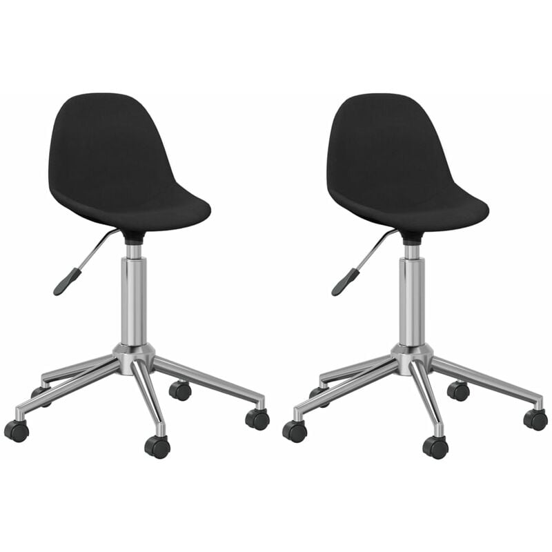 

Sillas de comedor giratorias 2 unidades tela negro