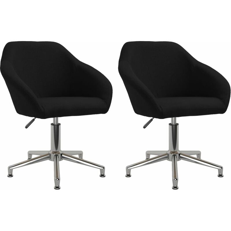 

Sillas de comedor giratorias 2 unidades tela negro