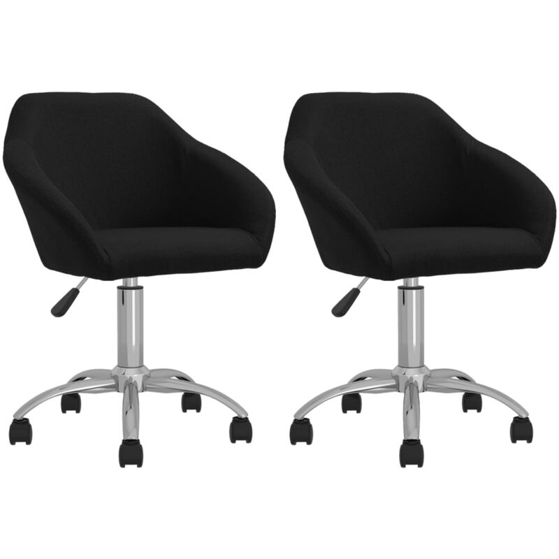 

Sillas de comedor giratorias 2 unidades tela negro