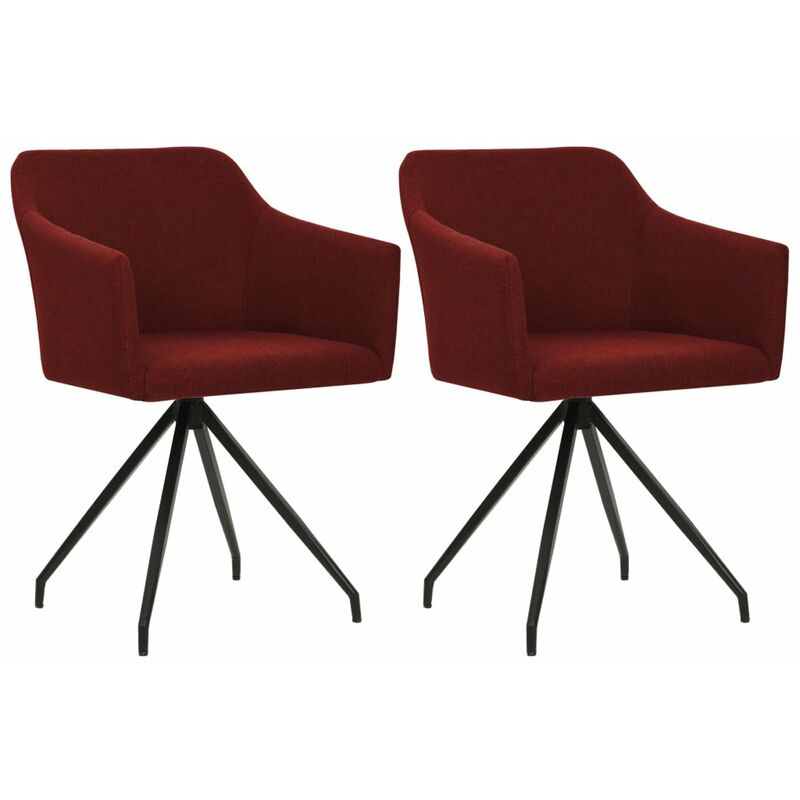 

Happyshopping - Sillas de comedor giratorias 2 unidades tela rojo vino tinto