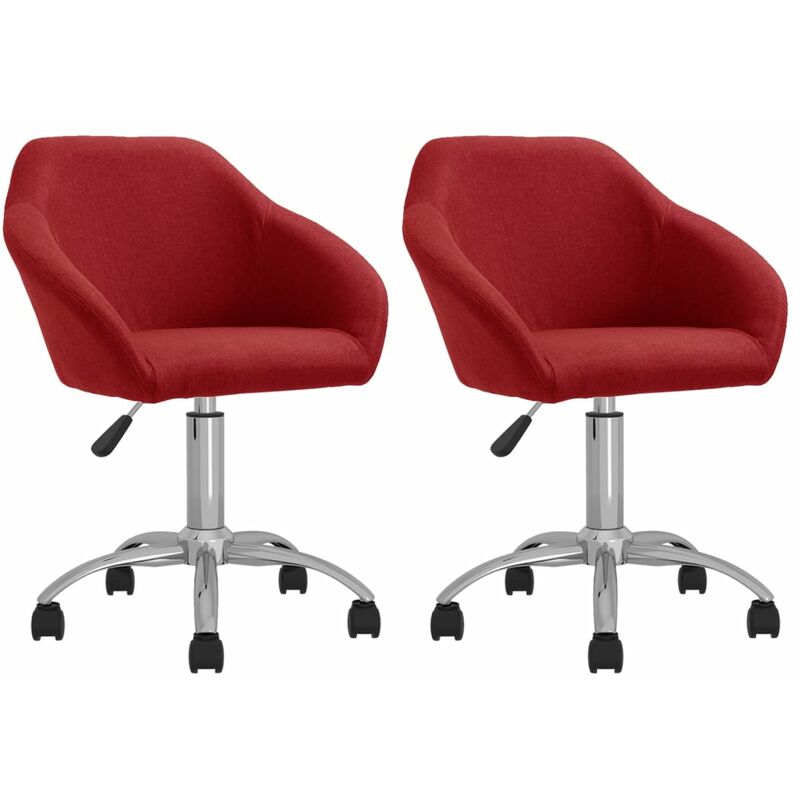 

Sillas de comedor giratorias 2 unidades tela rojo vino tinto