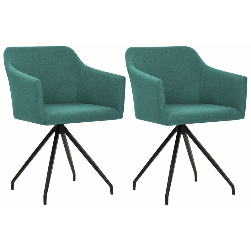 

Happyshopping - Sillas de comedor giratorias 2 unidades tela verde