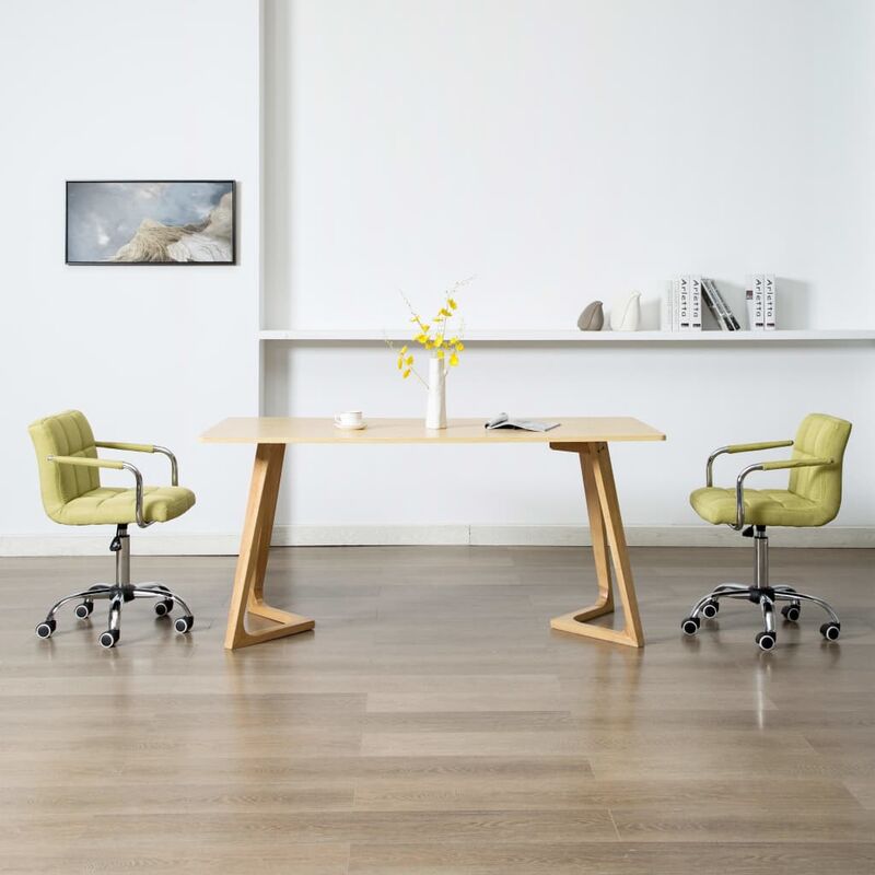 

Sillas de comedor giratorias 2 unidades tela verde