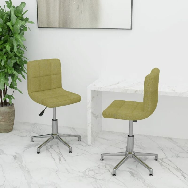

Sillas de comedor giratorias 2 unidades tela verde