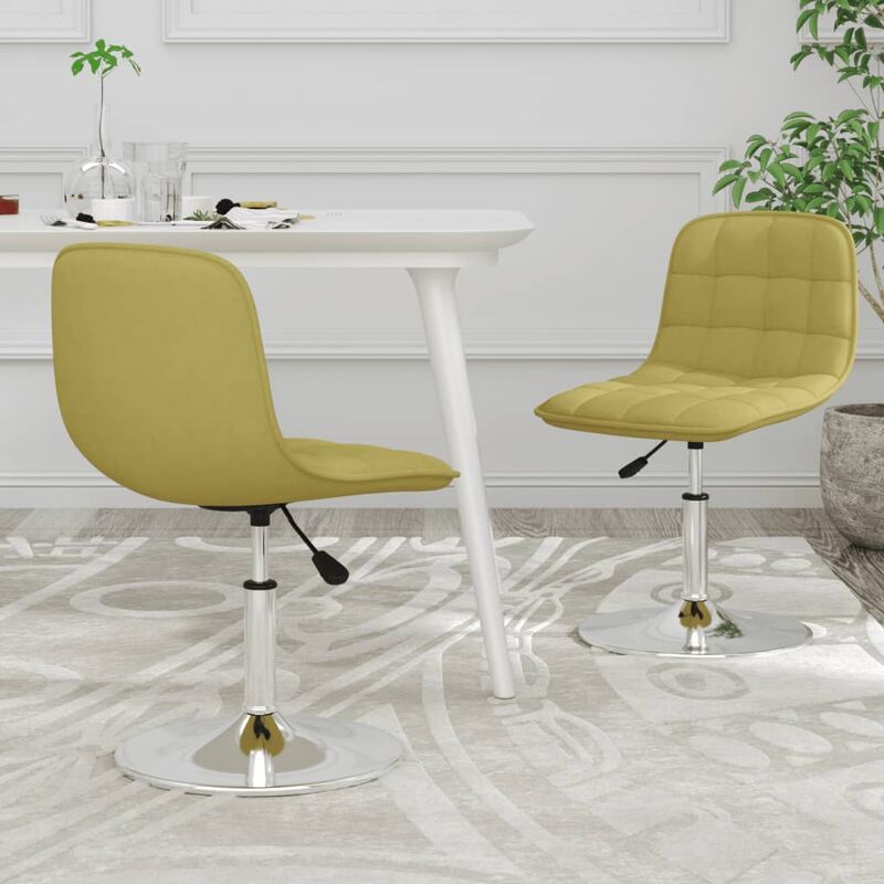 

Sillas de comedor giratorias 2 unidades tela verde
