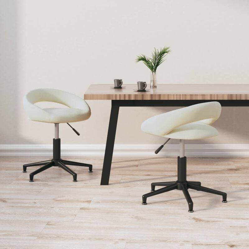 

Sillas de comedor giratorias 2 unidades terciopelo crema