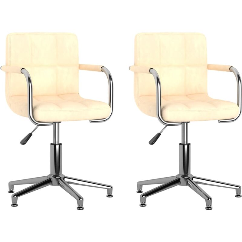 

Sillas de comedor giratorias 2 unidades terciopelo crema