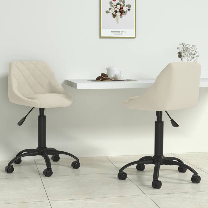 

Sillas de comedor giratorias 2 unidades terciopelo crema