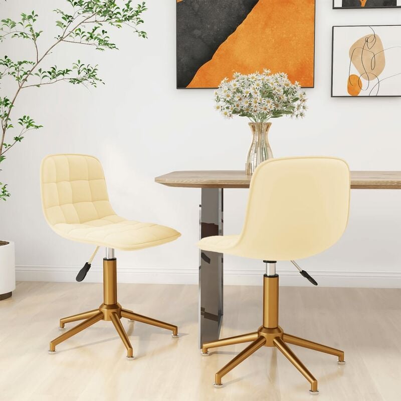 

Sillas de comedor giratorias 2 unidades terciopelo crema