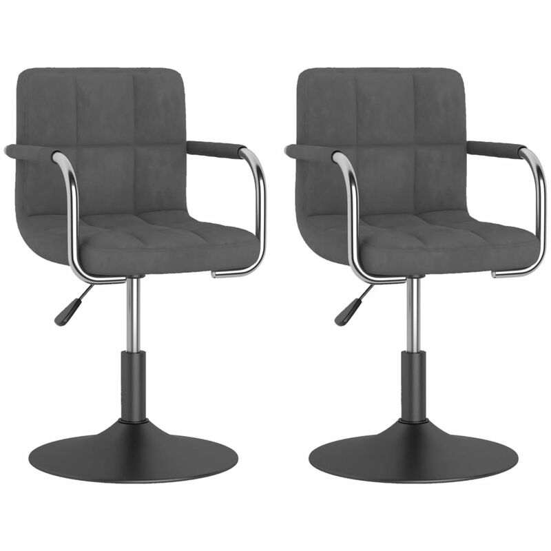 

Sillas de comedor giratorias 2 unidades terciopelo gris oscuro