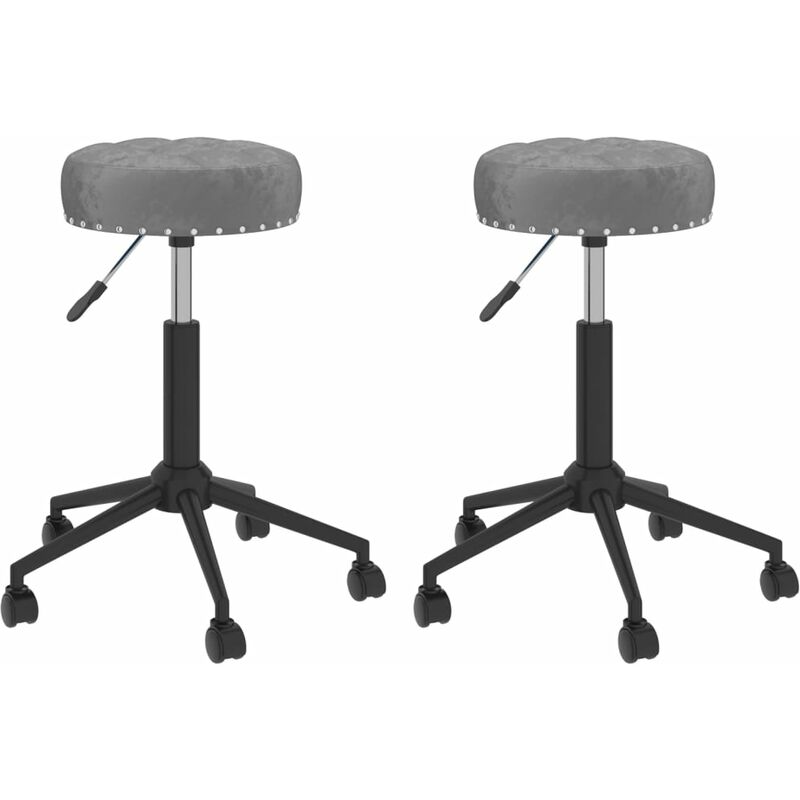 

Sillas de comedor giratorias 2 unidades terciopelo gris oscuro