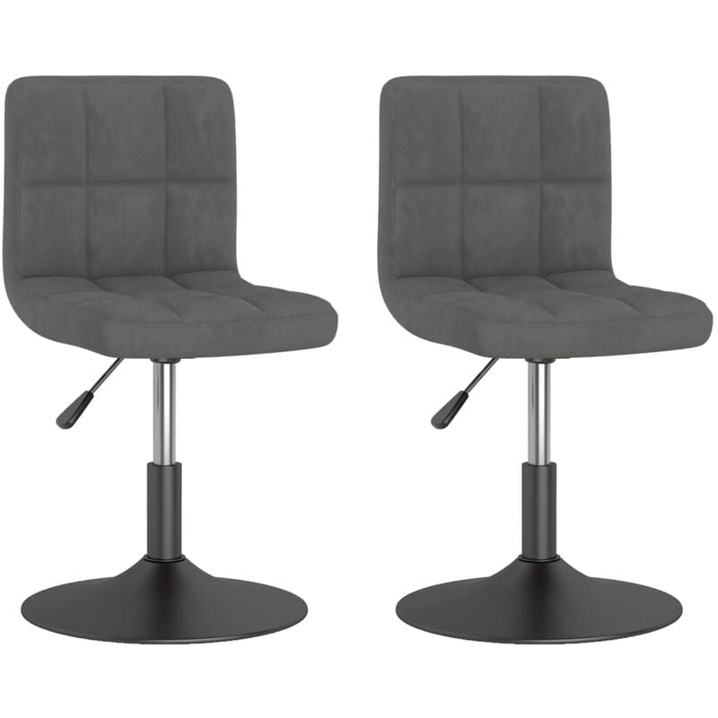 

Sillas de comedor giratorias 2 unidades terciopelo gris oscuro
